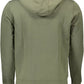 Chic Green Hooded Zip-Up Cotton Sweatshirt