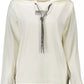 Chic White Hooded Sweatshirt with Contrast Details