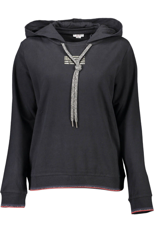 Chic Hooded Sweatshirt with Contrast Details