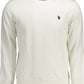 Elegant White Round Neck Sweater with Embroidery