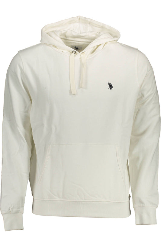 Chic White Hooded Sweatshirt with Logo Embroidery