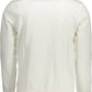 Elegant White Round Neck Sweater with Embroidery