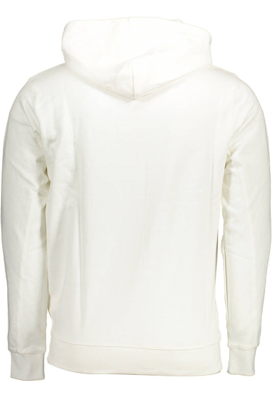 Chic White Cotton Hoodie with Contrast Detail