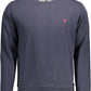 Classic Blue Round Neck Cotton Sweater