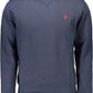 Chic Blue Cotton Sweatshirt with Embroidered Logo