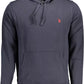 Chic Blue Hooded Cotton Sweatshirt with Logo
