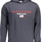 Contrast Detail Hooded Blue Sweater