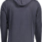 Classic Blue Hooded Sweatshirt with Central Pocket and Logo