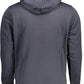 Contrast Detail Hooded Blue Sweater