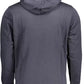 Contrast Detail Blue Cotton Hoodie