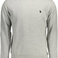 Sleek Gray Cotton Sweatshirt with Embroidery