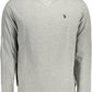 Classic Gray Cotton Sweatshirt with Logo Embroidery