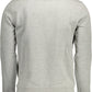 Sleek Gray Cotton Sweatshirt with Embroidery
