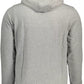 Chic Gray Hooded Sweatshirt with Embroidered Logo