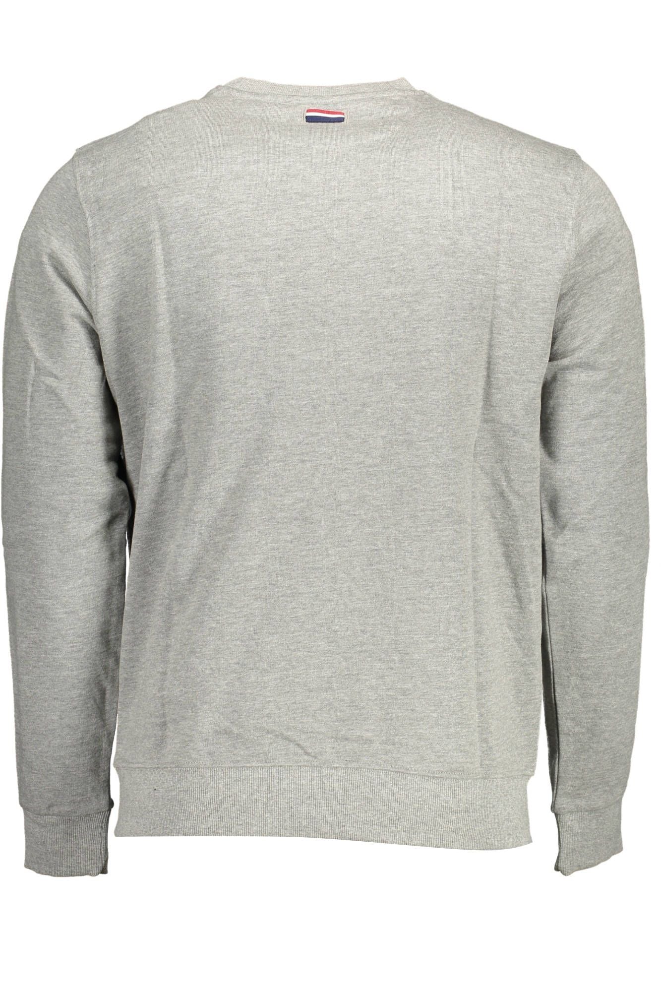 Classic Gray Cotton Sweatshirt with Logo Embroidery