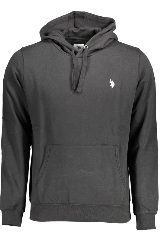 Classic Black Cotton Hooded Sweatshirt with Logo