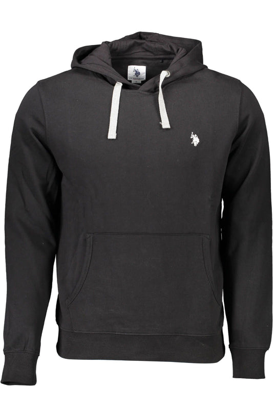 Sleek Black Hooded Sweatshirt with Logo