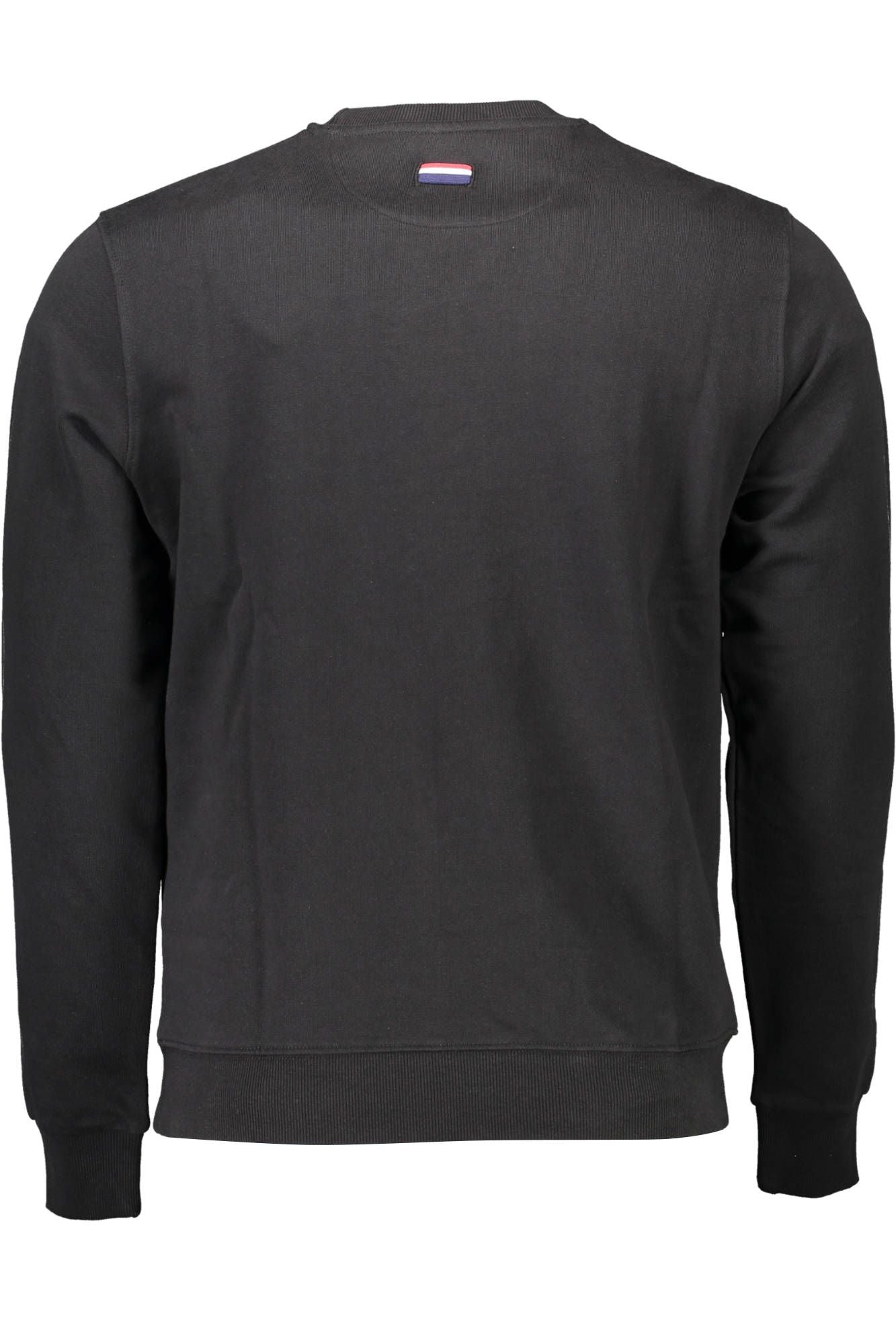 Sleek Black Cotton Sweatshirt with Classic Embroidery