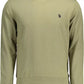 Chic Green Cotton Sweater with Embroidered Logo