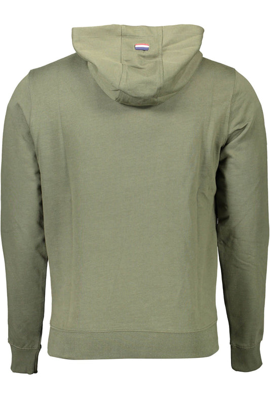 Green Cotton Hooded Sweatshirt with Logo