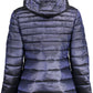 Chic Blue Hooded Jacket with Logo Detail