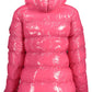 Chic Pink Hooded Jacket with Side Slits