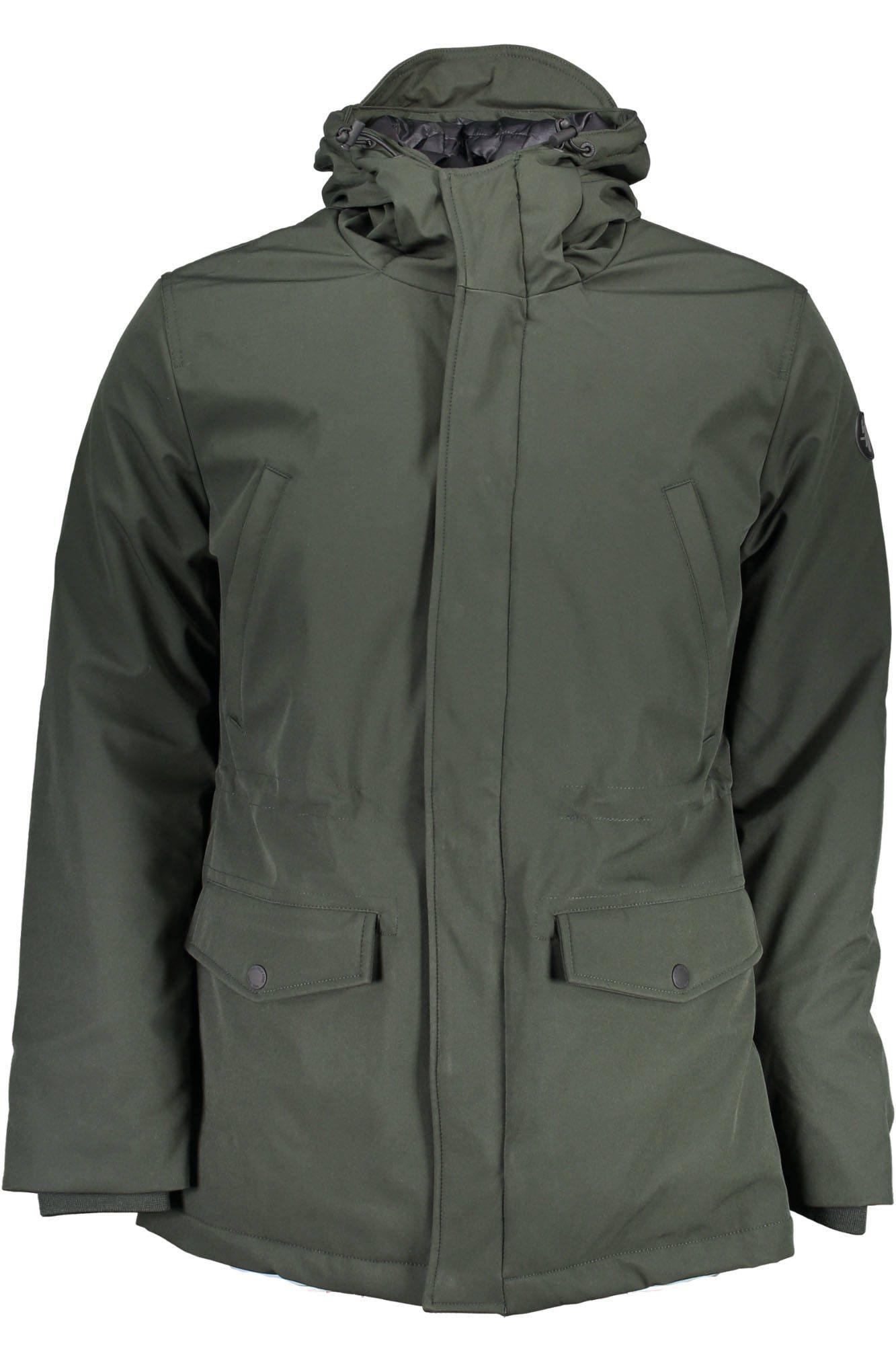 Versatile Green Hooded Jacket with Logo Detail