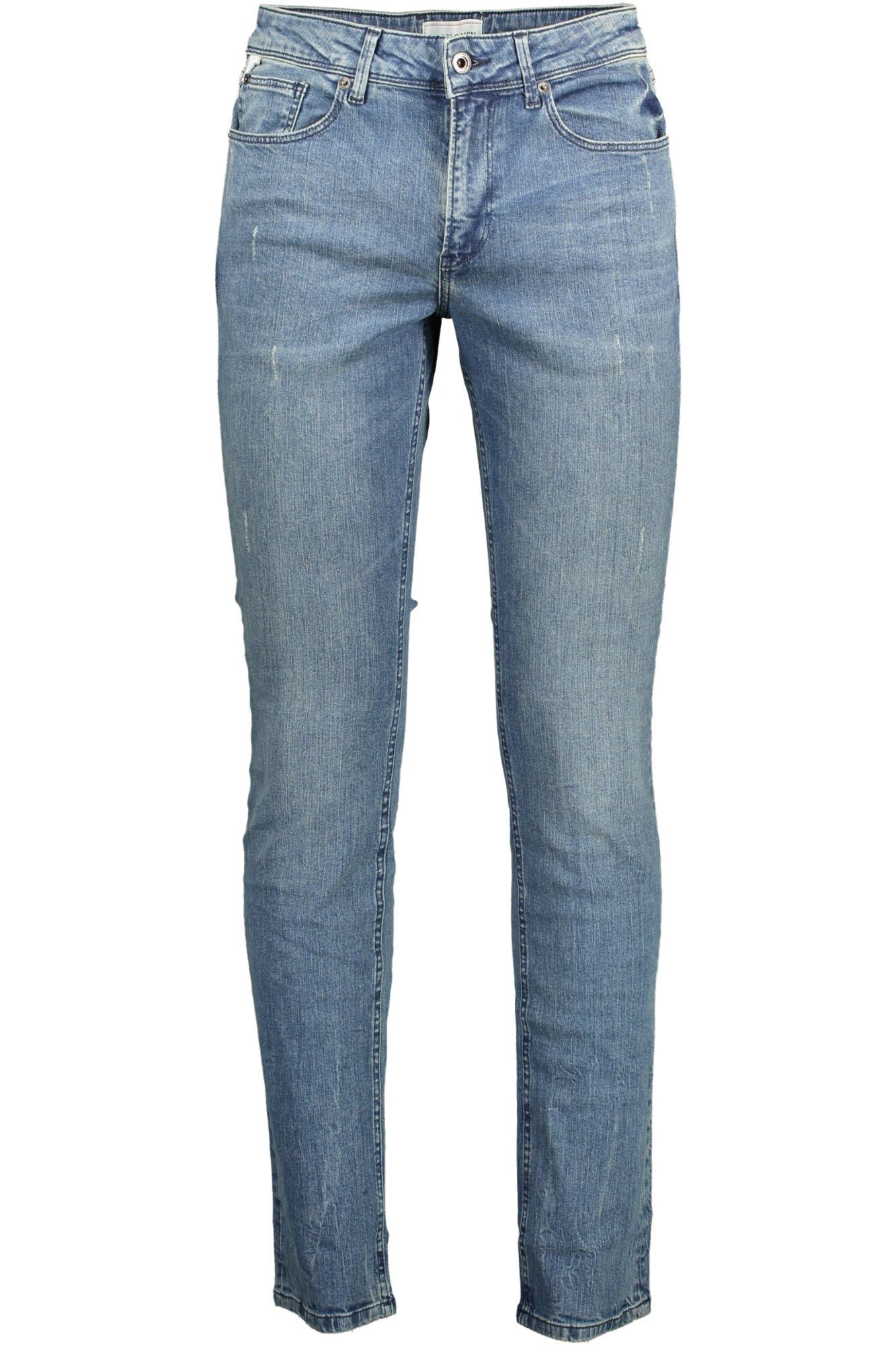 Regular Fit Buttoned Jeans with Worn Effect