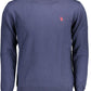 Elegant Blue Turtleneck with Embroidered Logo