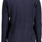 Chic Blue Embroidered Logo Sweater