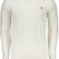Crisp White Crew-Neck Embroidered Sweater