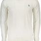 Crisp White Cotton Crew-Neck Shirt