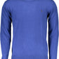 Blue Round Neck Embroidered Sweater