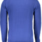 Blue Round Neck Embroidered Sweater