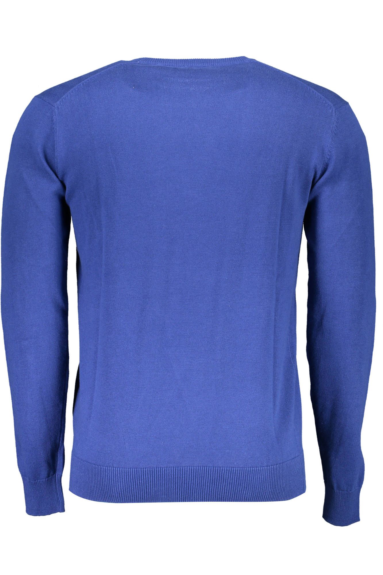 Blue Round Neck Embroidered Sweater