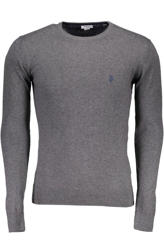 Classic Gray Round Neck Cotton Sweater