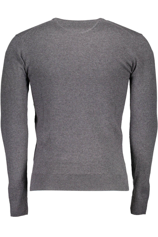 Classic Gray Round Neck Cotton Sweater