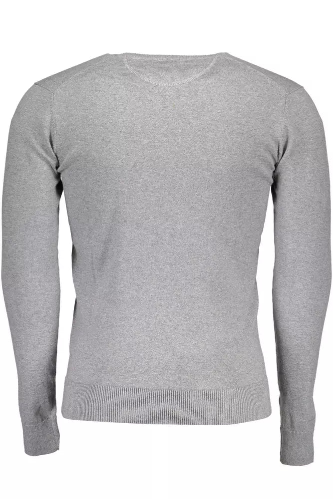 Chic Gray Cotton-Cashmere Blend Sweater