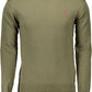 Classic Green Cotton Sweater with Elbow Patches