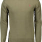 Chic Green Cotton Shirt with Elbow Patches