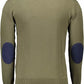 Chic Green Cotton Shirt with Elbow Patches