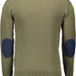 Classic Green Cotton Sweater with Elbow Patches