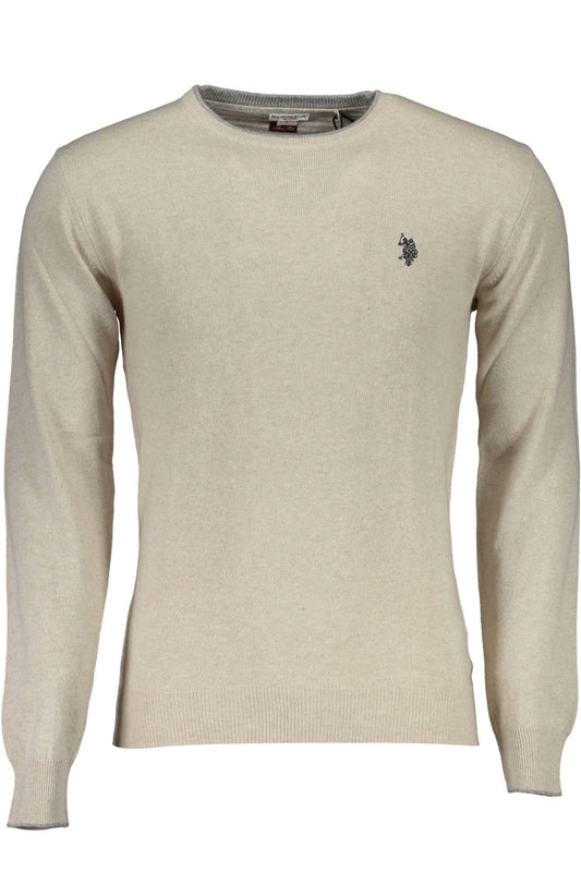 Beige Slim Wool-Cashmere Blend Sweater