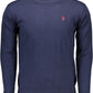Elegant Blue Cotton Cashmere Sweater
