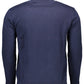 High Collar Embroidered Blue Sweater