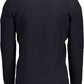 Chic Blue Wool Blend Round Neck Sweater