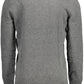 Elegant Gray Wool Blend Sweater with Logo Embroidery
