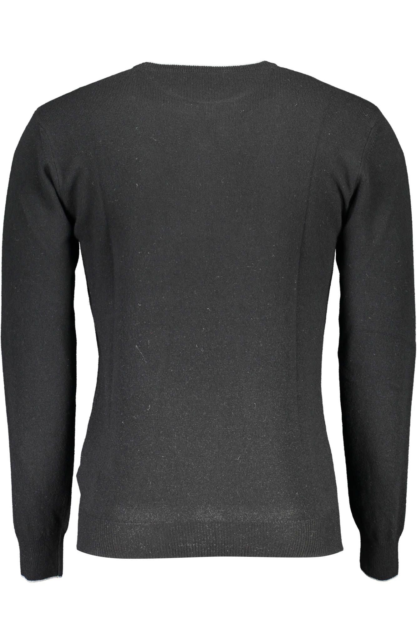 Elegant Black Wool Slim Sweater