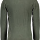 Green Wool Slim Sweater with Contrasting Details
