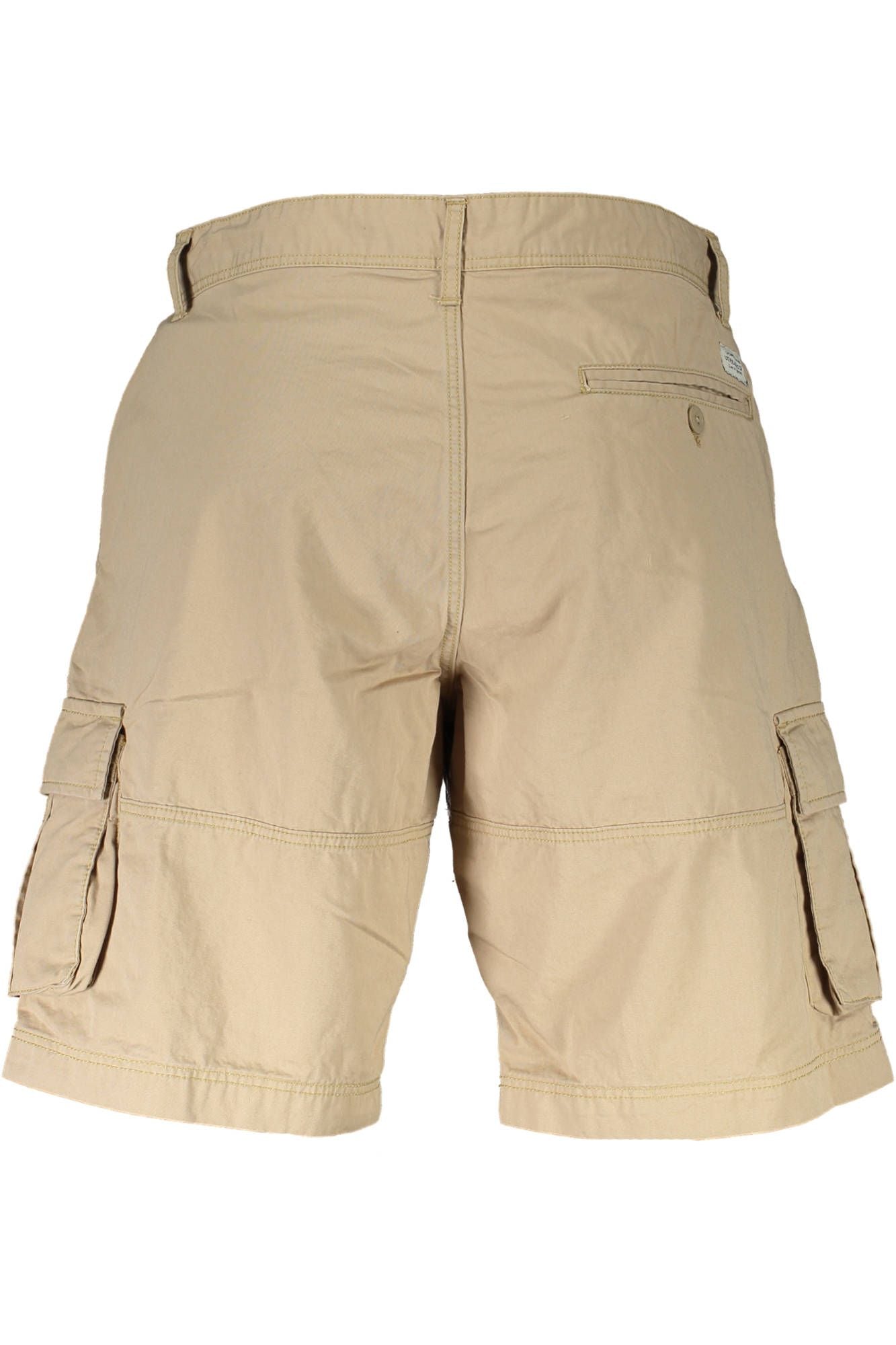 Beige Cotton Bermuda Shorts with Classic Logo